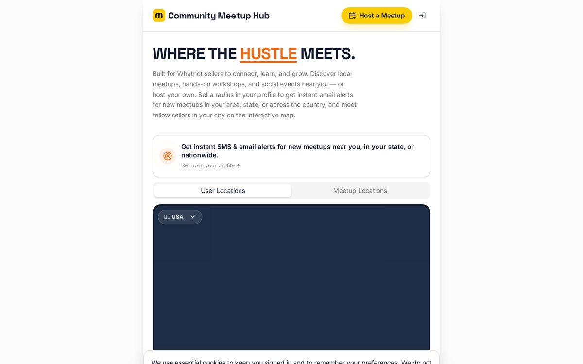 meetuphub.app website screenshot