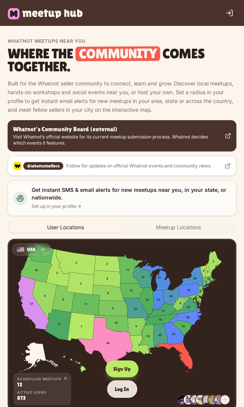 meetuphub.app website screenshot